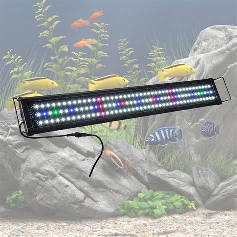 Aquabasik 129 Multi Color Led Aquarium Light Extendable Full Spectrum
