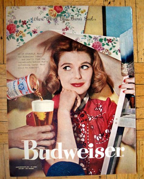 1958 Budweiser Beer Woman Hanging Wall Paper Original 135 Etsy