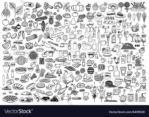 Food And Drinks Doodle Royalty Free Vector Image