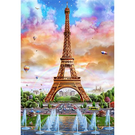 Full Diamond Embroidery Eiffel Tower 5d Diy Diamond Painting Landscape