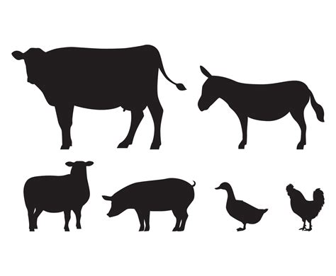 Farm Animals Silhouette Vector Art And Graphics