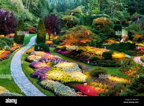 Summer In The Sunken Garden Butchart Gardens Central Saanich