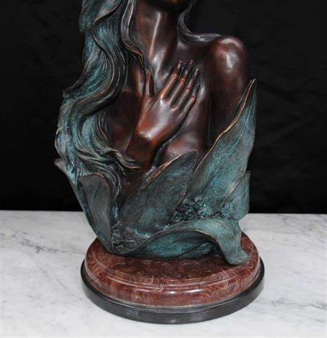 french bronze art nouveau female bust statue casting