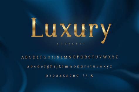 Premium Vector Luxury Golden Theme Alphabet Font Set With Uppercase