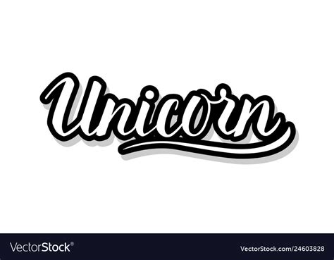 Unicorn Calligraphy Template Text For Your Design Vector Image