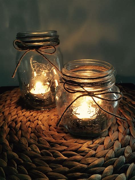 Cute Mason Jars With Twine Wrapped Around The Top Simple And Easy To