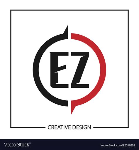 Initial Letter Ez Logo Template Design Royalty Free Vector