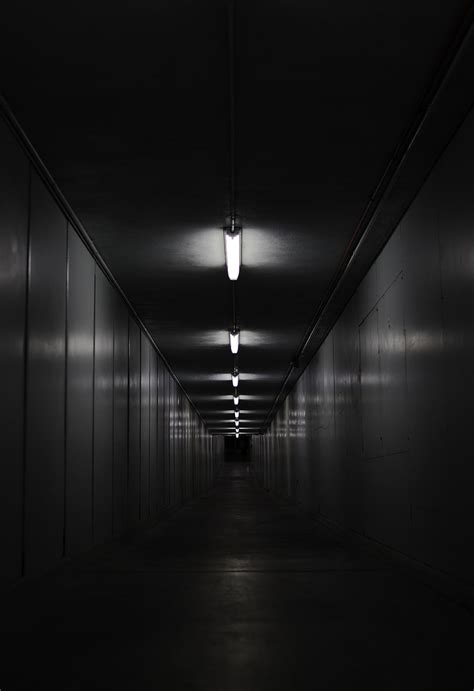 Hd Wallpaper Gray Hallway Corridor Room Black And White Walls Lighting Wallpaper Flare
