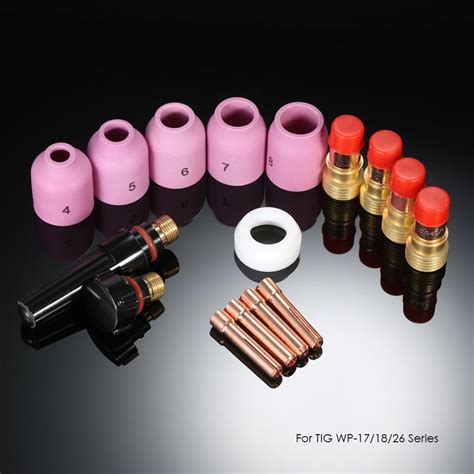 16pcs TIG Welding Torch Stubby Gas Lens Kit Cup Collet For WP 17 18 26