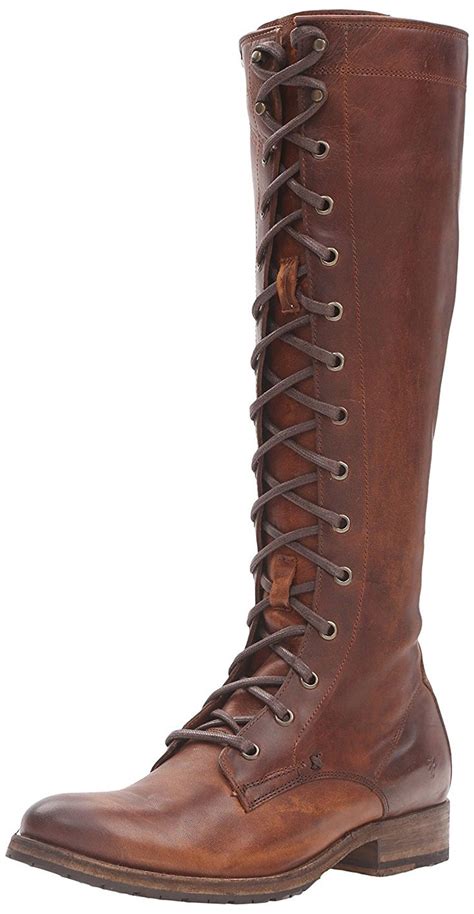 Frye Womens Melissa Tall Lace Boot Lace Up Riding Boots Vintage