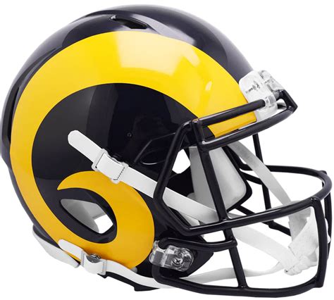 Los Angeles Rams Authentic Proline Throwback Helmet Yellow Horn