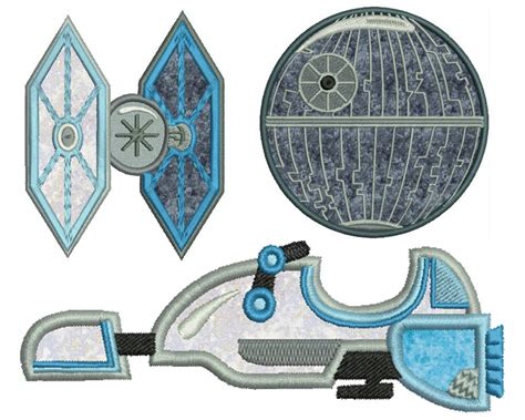 Star Wars 1 Machine Applique Embroidery 3 Patterns In