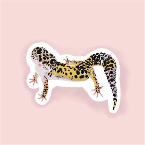 Kawaii Leopard Gecko Peeker Sticker Super Adorable Kawaii Etsy