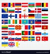 Set of flags of all countries of europe Royalty Free Vector
