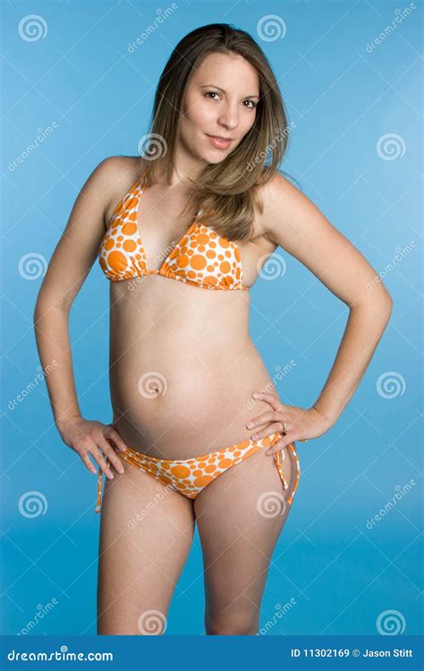 Pregnant Bikini Woman Stock Image Image Of Expecting 11302169