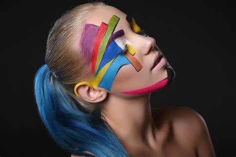 Wallpaper Women Dyed Hair Closed Eyes Face Body Paint 5760x3840
