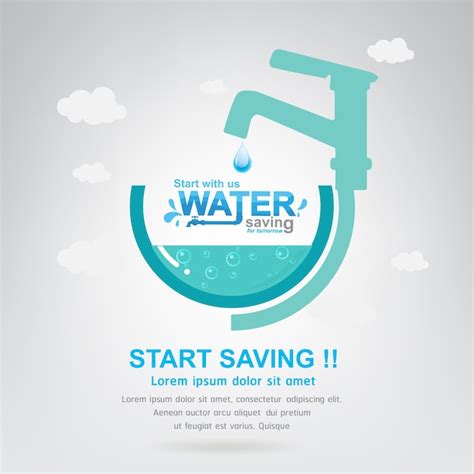 Premium Vector Save The Water Concept Life