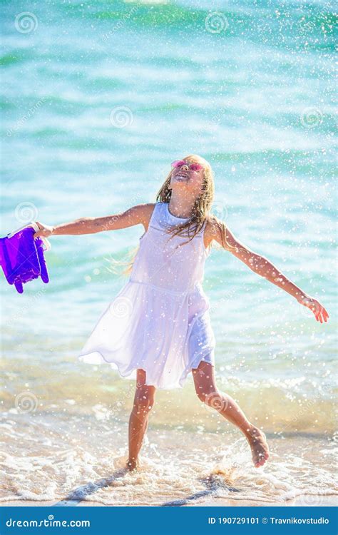 Cute Little Girl At Beach During Caribbean Vacation Stock Image Image