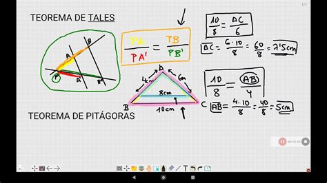 Teorema De Tales Y PitÁgoras Youtube