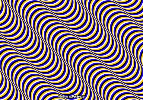 Vector Seamless Pattern With Optical Illusion Wavy Colored Lines Retro