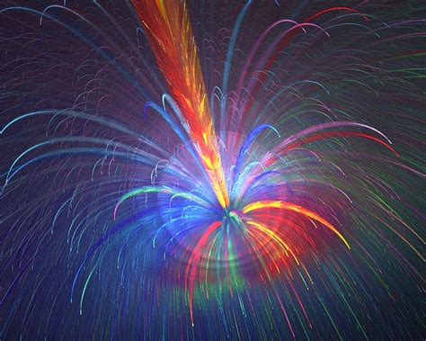 Fractal Abstraction Fireworks Colorful Sparks Hd Wallpaper Peakpx