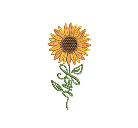 Sunflower Embroidery Design Flower Machine Embroidery File 5 Etsy En