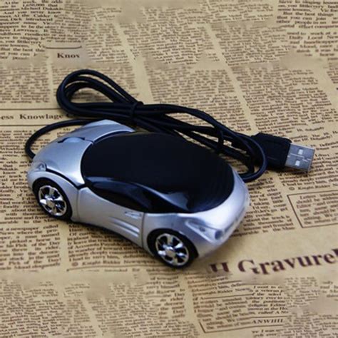 1600dpi Mini Car Shape Usb Optical Wired Mouse Innovative 2 Headlights Mouse For Desktop