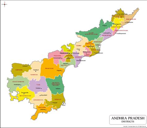 Buy Andhra Pradesh District Map In 300 DPI JPEG Purchase Shape File