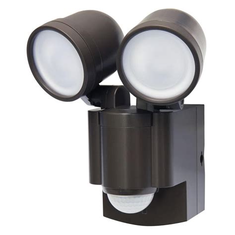 Iq America Bronze Motion Activated Outdoor Integrated Led Twin Flood