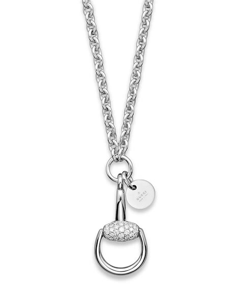 Gucci Horsebit Diamond And 18k White Gold Necklace 169 Bloomingdales