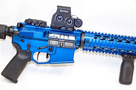 Blue Anodize Ar15 Style Rifle Assualt Rifle Custom From Edward Arms