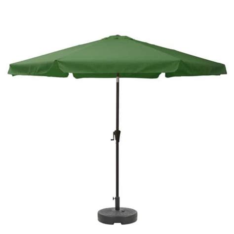 Corliving 10 Ft Steel Market Round Tilting Patio Umbrella And Base In