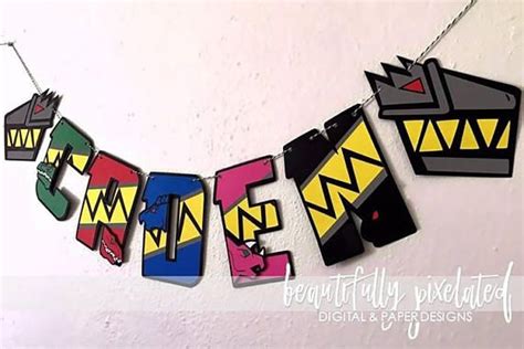 This item is a digital item which you can use the file to. Power Rangers Dino Charge Birthday Name Banner Birthday ...