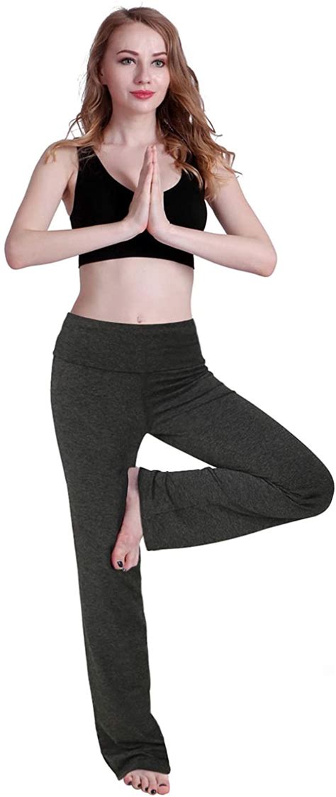 Hde Women S Color Block Fold Over Waist Yoga Pants Flare Leg Workout Leggings Ebay