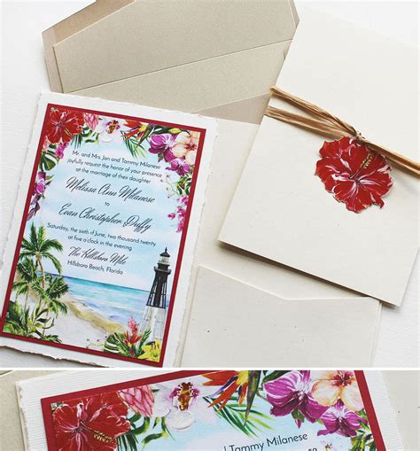 Hibiscus Wedding Invitations Momental Designs