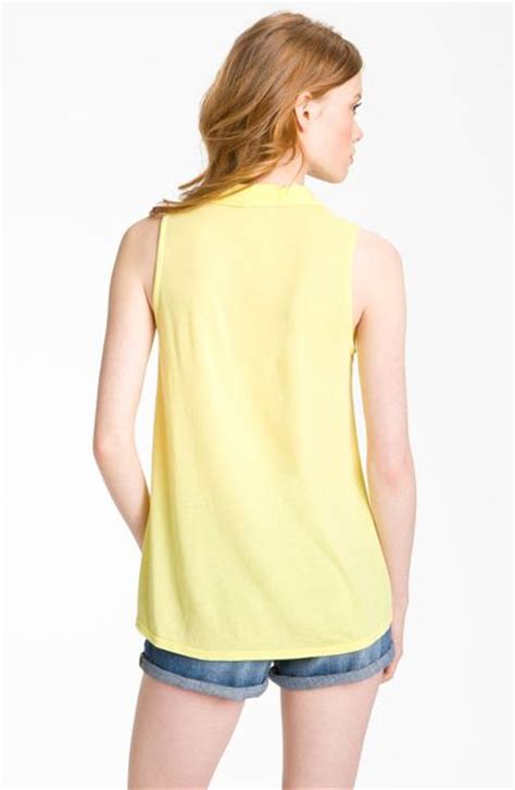 Splendid Sleeveless Collared Shirt In Yellow Lemoncello Lyst