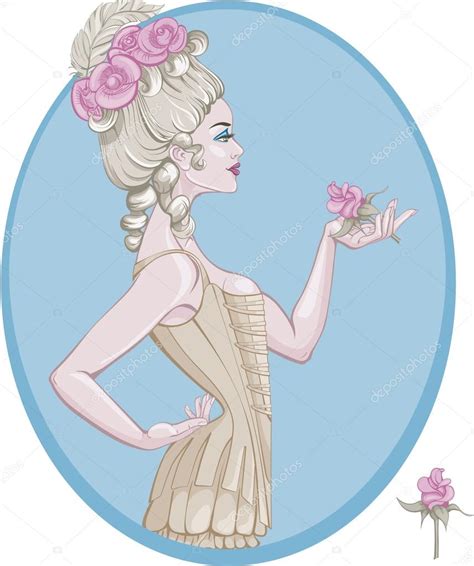 Rococo Style Young Woman — Stock Vector © Jera 22530735
