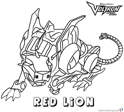 All animal coloring pages including this lion coloring page can be downloaded and printed. Voltron Coloring Pages Red Lion - Free Printable Coloring ...