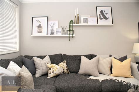 Ochre And Grey Living Room Industrial Living Room Hampshire By