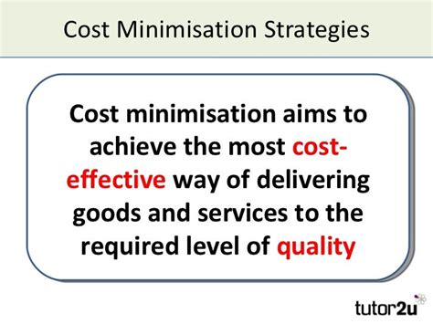 Cost Minimisation