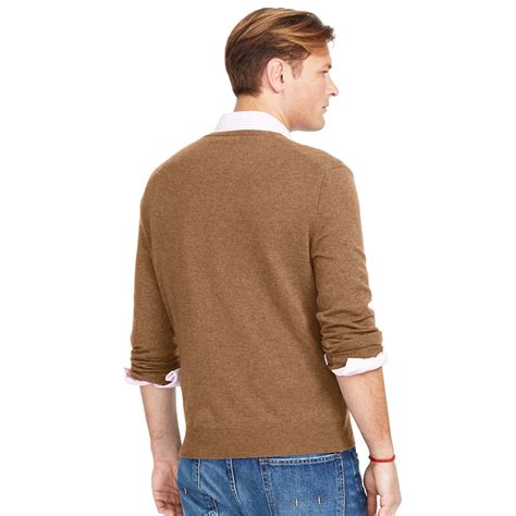 Lyst Ralph Lauren Merino Wool V Neck Sweater In Brown For Men