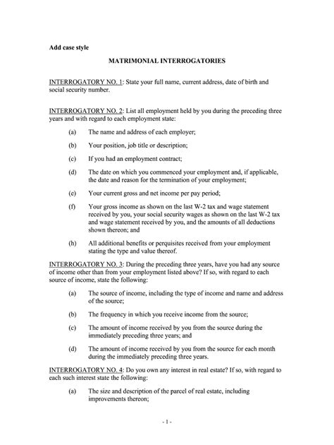 Sample Answers To Interrogatories Auto Accident Form Fill Out And