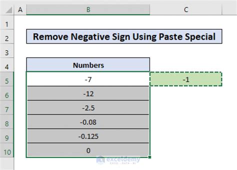 How To Remove Negative Sign In Excel 7 Methods Exceldemy