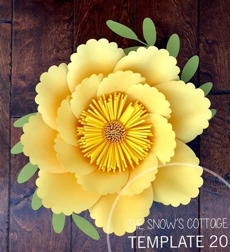 Instant Download Svg Paper Flower Petal Template For Petal 20 Diy
