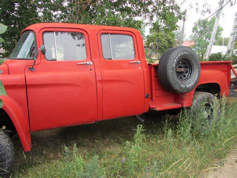 Red 1960 Dodge Power Giant Power Wagon Four Door 4 Speed With 318 Poly