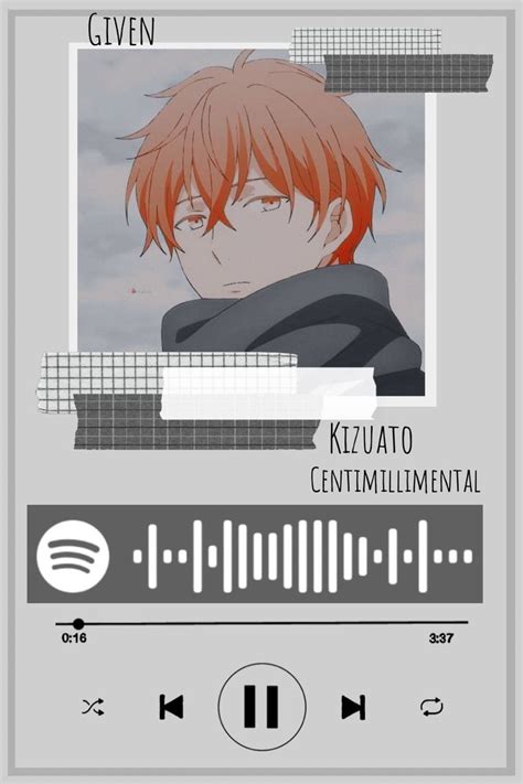 Given Spotify Code Kizuato Artesanías De Anime Música Anime