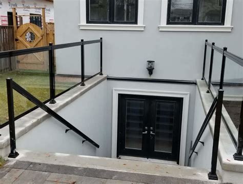 Stair railings are preassembled at a 37 degree angle yet adjustable to adapt to various stair angles. Aluminum Outdoor Stair Railings, Railing System, Ideas & DIY