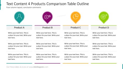 Creative Comparison Tables Powerpoint Product Charts Template
