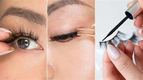 how to apply false eyelashes step by step guide with photos allure