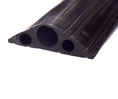 Black Heavy Duty Rubber Cable Tidy Floor Protector Trunking Cover For